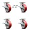 Service Caster 6 Inch Kingpinless Red Poly on Steel Wheel Caster Set Brake and Swivel Lock SCC-KP30S620-PUR-RS-SLB-BSL-4 - alternate 1